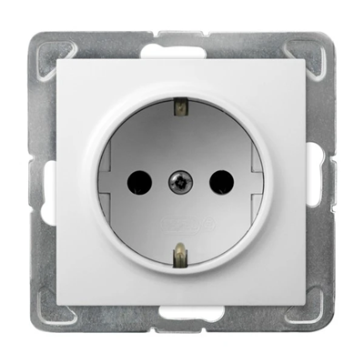 IMPRESJA Single socket with earthing schuko white