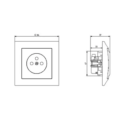 IMPRESJA Single socket with earthing titanium