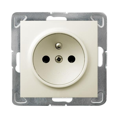 IMPRESJA Single socket with ecru grounding