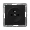 IMPRESJA Single socket with grounding - matt black