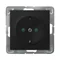 IMPRESJA Single socket with grounding (schuko) and current path shutters - matt black