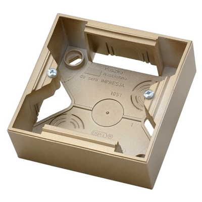 IMPRESJA Single wall-mounted golden metallic installation box