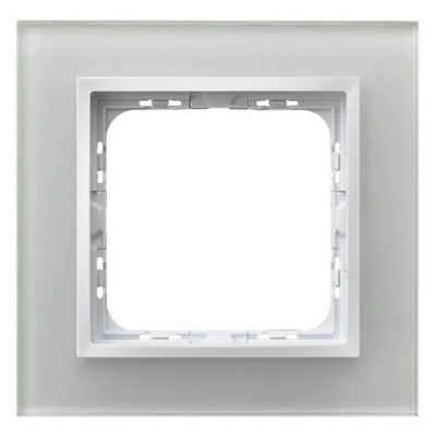 IMPRESJA Single white glass frame + white frame