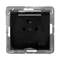 IMPRESJA Splash-proof socket with grounding IP-44, transparent lid - matt black