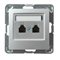 IMPRESJA Telephone socket, double, independent silver