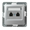 IMPRESJA Telephone socket, double parallel silver