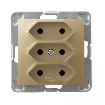 IMPRESJA Triple EURO socket golden metallic