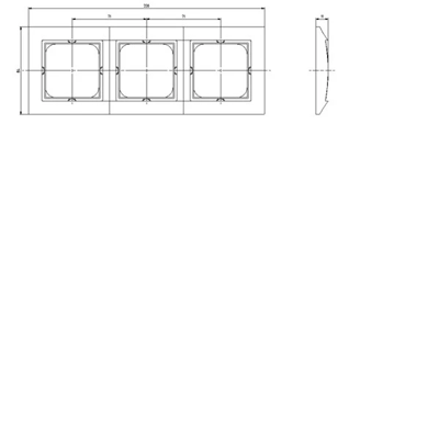 IMPRESJA Triple frame for IP44 ecru switches