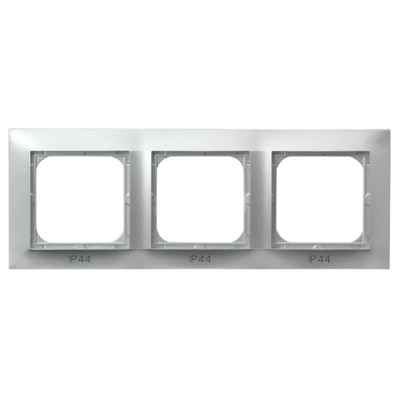 IMPRESJA Triple frame for IP44 switches, silver