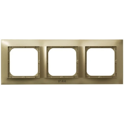 IMPRESJA Triple frame for switches IP44 gold metallic