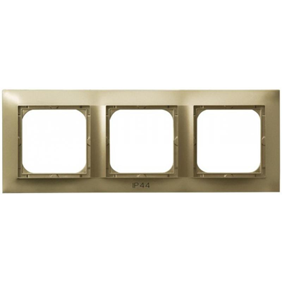 IMPRESJA Triple frame for switches IP44 gold metallic