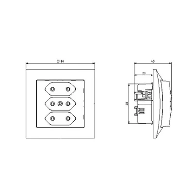 IMPRESJA Triple socket EURO ecru