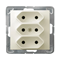 IMPRESJA Triple socket EURO ecru