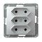 IMPRESJA Triple socket EURO silver