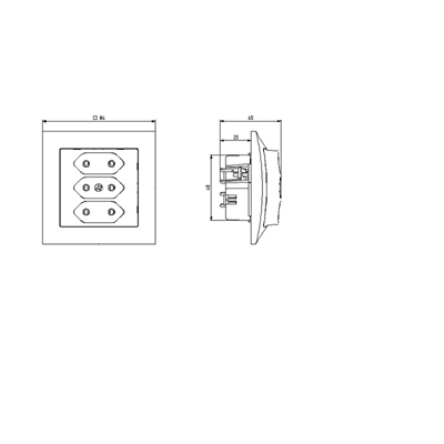 IMPRESJA Triple socket EURO silver