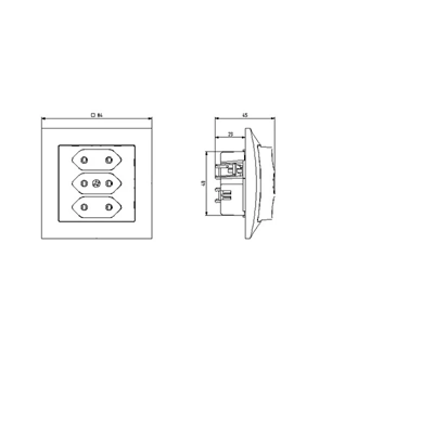 IMPRESJA Triple socket EURO titanium