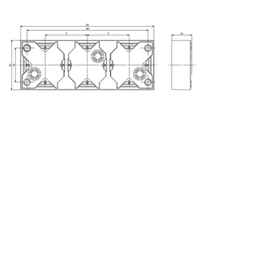 IMPRESJA Triple wall-mounted titanium junction box