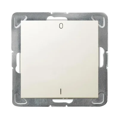 IMPRESJA Two-pole ecru switch, without a frame