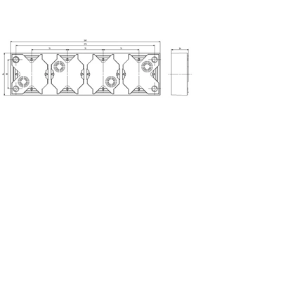 IMPRESJA Wall-mounted quadruple golden metallic junction box
