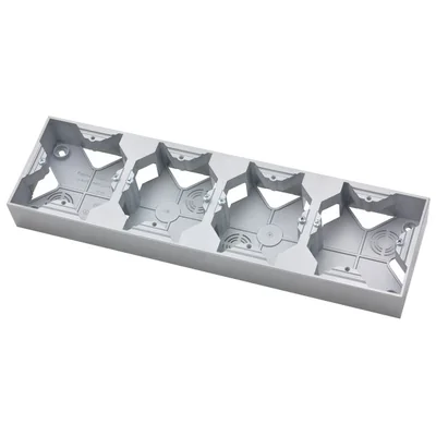 IMPRESJA Wall-mounted quadruple silver junction box