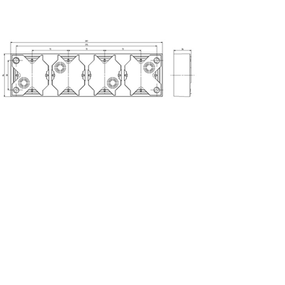 IMPRESJA Wall-mounted quadruple silver junction box