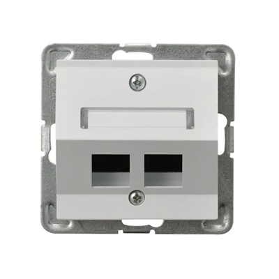 IMPRESJA White double computer socket housing