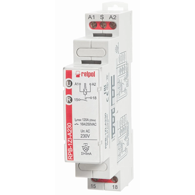 Impulse relay RPB-1ZI-A230 bistable on-off single-function 230V AC 1Z AgSnO2 16A / 250V AC