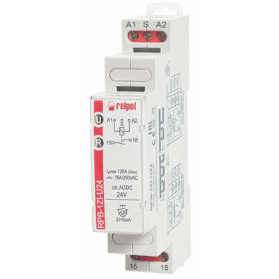 Impulse relay RPB-1ZI-U24 bistable on-off single-function 24V AC/DC 1Z AgSnO2 16A / 250V AC