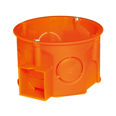 In-line krabice pod omítku se šrouby S60KFw fi60mm, oranžový plech