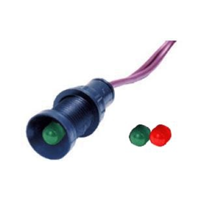 Indicador LED verde-rojo, cubierta de 5 mm, 230V