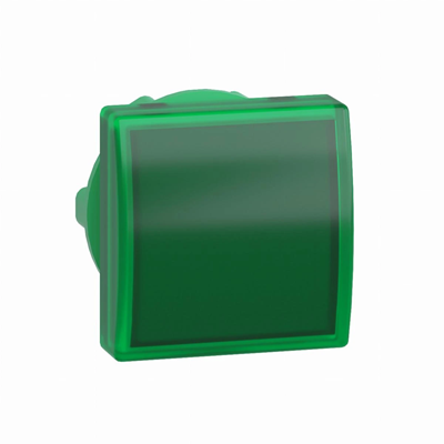 Indicator lamp Ø22 green LED square plastic