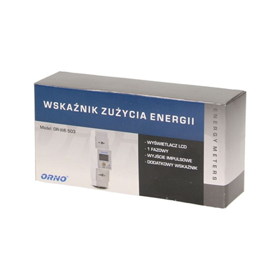 Indicatore consumo elettrico monofase, 80A 230V IP20, indicatore aggiuntivo, uscita impulsiva, bianco