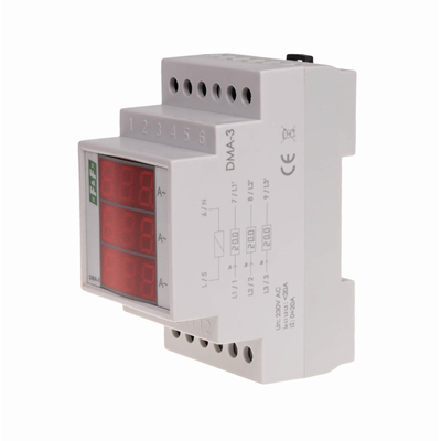 Indicatore digitale del valore di corrente, trifase DMA-3, misura semi-indiretta 100/5A