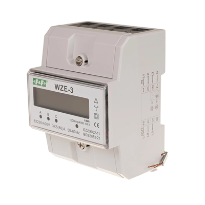 Індикатор електроенергії 3-фазний клас 1 3x230V+N, 3x10 (80A)