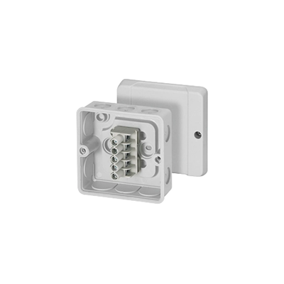 Indoor installation box DE 9325 Z membrane glands with terminals 5-pole 2.5mm2 Cu IP55 gray