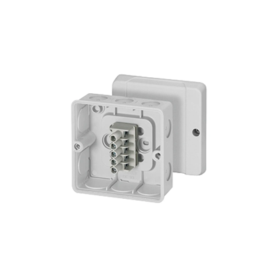 Indoor installation box DE 9345 membrane glands with terminals 5-pole 4mm2 Cu IP55 gray