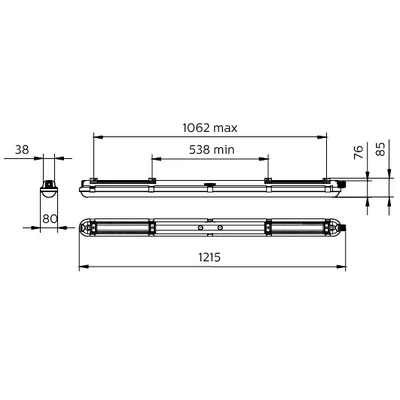 Indoor luminaire with quick assembly line WT120C LED40S/840 PSU L1200