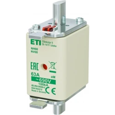 Industrial fuse-link - motor KOMBI WT-00/aM 63A K