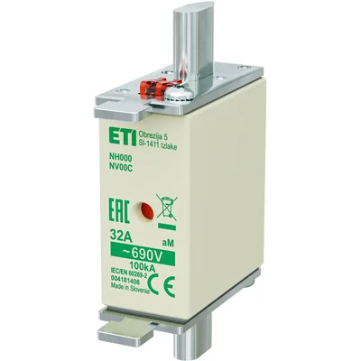 Industrial fuse-link - motor KOMBI WT-00C/aM 32A K