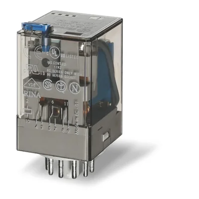 Industrial relay 3P; 10A; 6V AC; test button + mechanical indicator, 60.13.8.006.0040