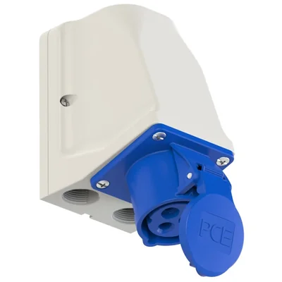 Industrial socket KOMBI 16/3 400V IP44 2P+E with 0-1 switch