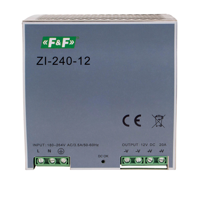 Industrial switching power supply 90÷264V-AC 120÷370V-DC 240W 12V-DC