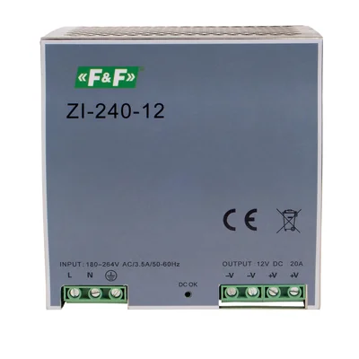 Industrial switching power supply 90÷264V-AC 120÷370V-DC 240W 12V-DC