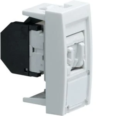 Info-Buchse 1xRJ45 22 5x45 Cat5E UTP weiß