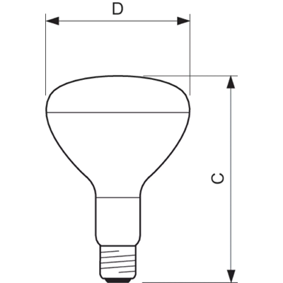 Infrared heater 230V E27 375W R125