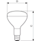 Infrared heater 230V E27 375W R125