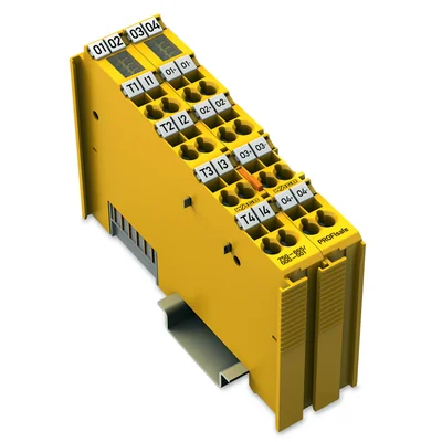 Ingresso/uscita binario con fusibile, 24 V CC 0,5 A, giallo