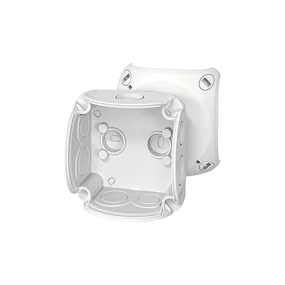 Inneninstallationsdose, grau, IP 66, mit Membranverschraubungen, 84x84x55mm, ohne Klemmen