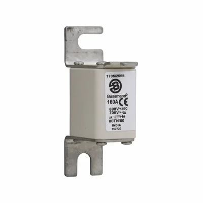 Insert à dégagement rapide 170M2666, 160 A, 690 V CA, DIN 00, aR, DIN, IEC, poignées non isolées