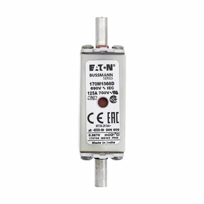 Insert de fusible rapide 170M1568D 125 A 690 V aR DIN 000 à double indicateur